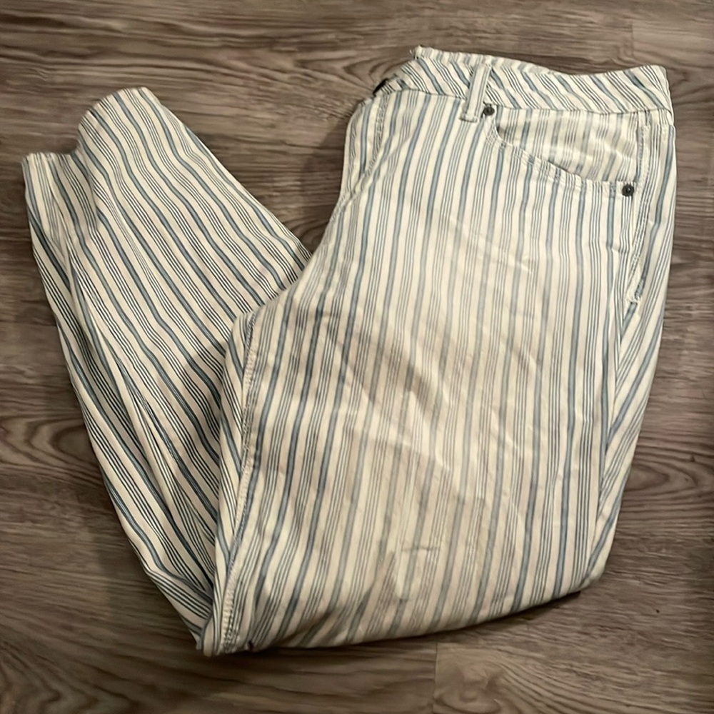 Stylus Women’s Jeans 👖 Size 33/16. These Jeans Are Blue And White Striped.